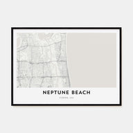 Neptune Beach Map Landscape Poster