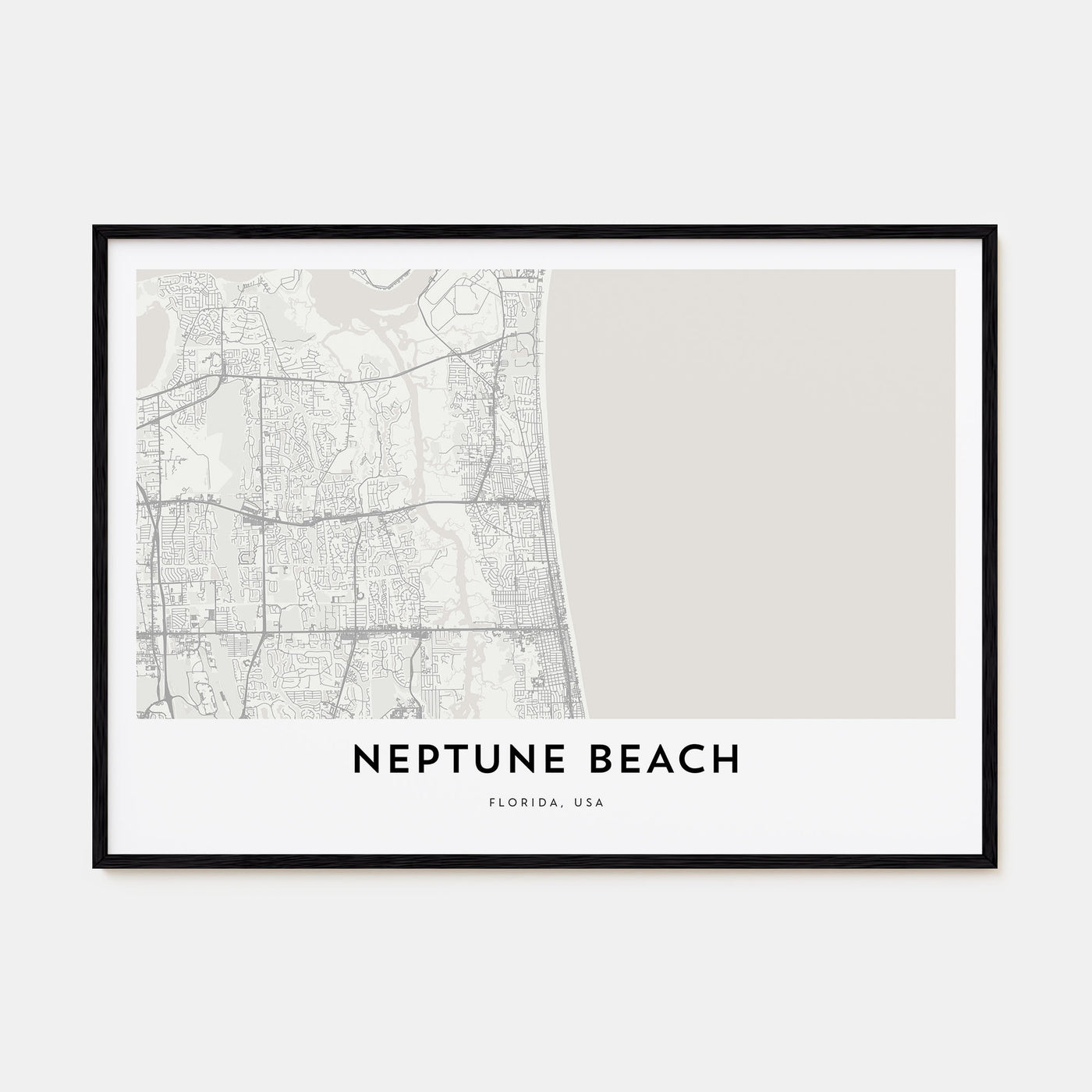 Neptune Beach Map Landscape Poster