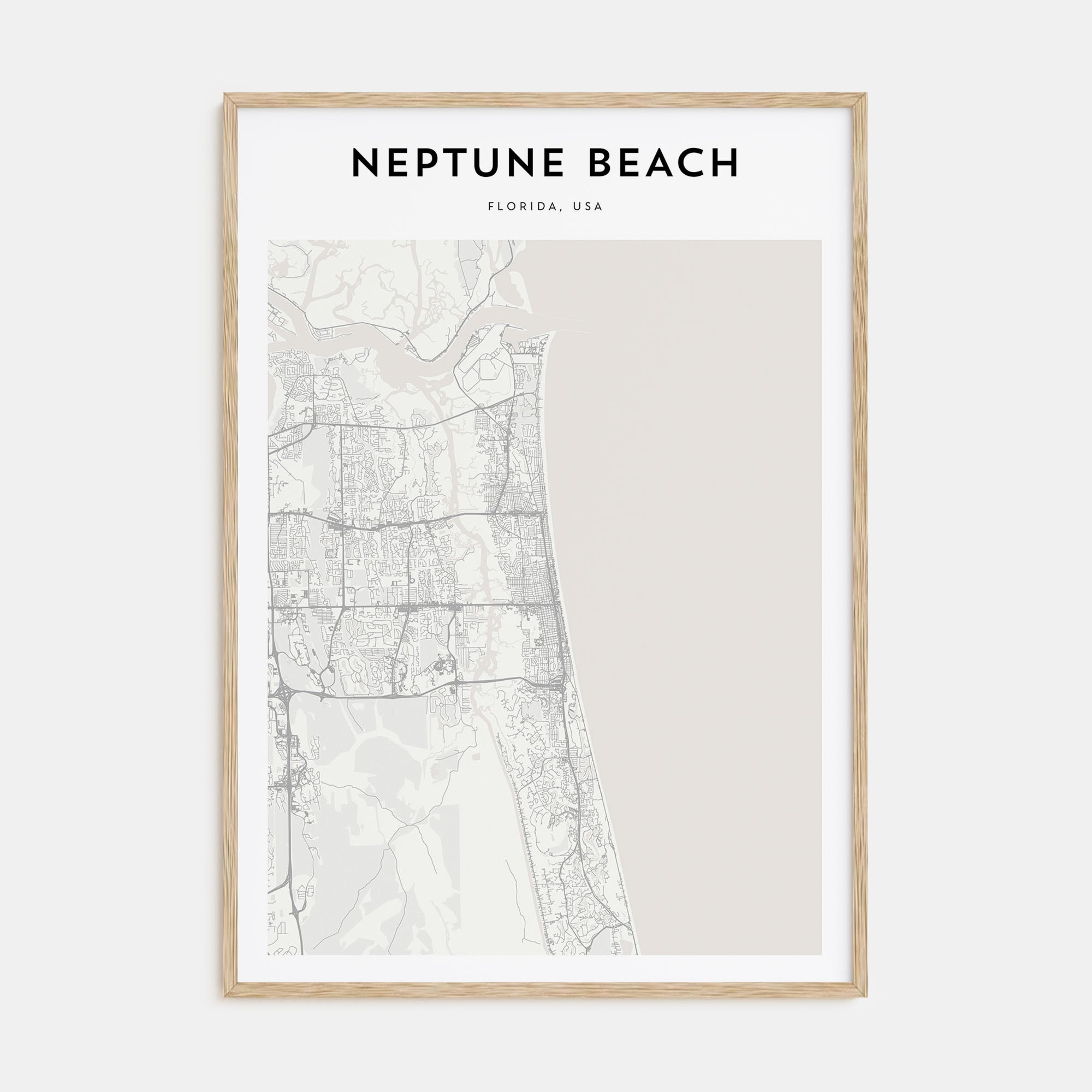 Neptune Beach Map Portrait Poster