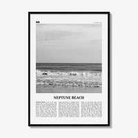 Neptune Beach Print Black and White, Neptune Beach Wall Art, Neptune Beach Poster, Neptune Beach Photo, Neptune Beach Décor, Florida, USA