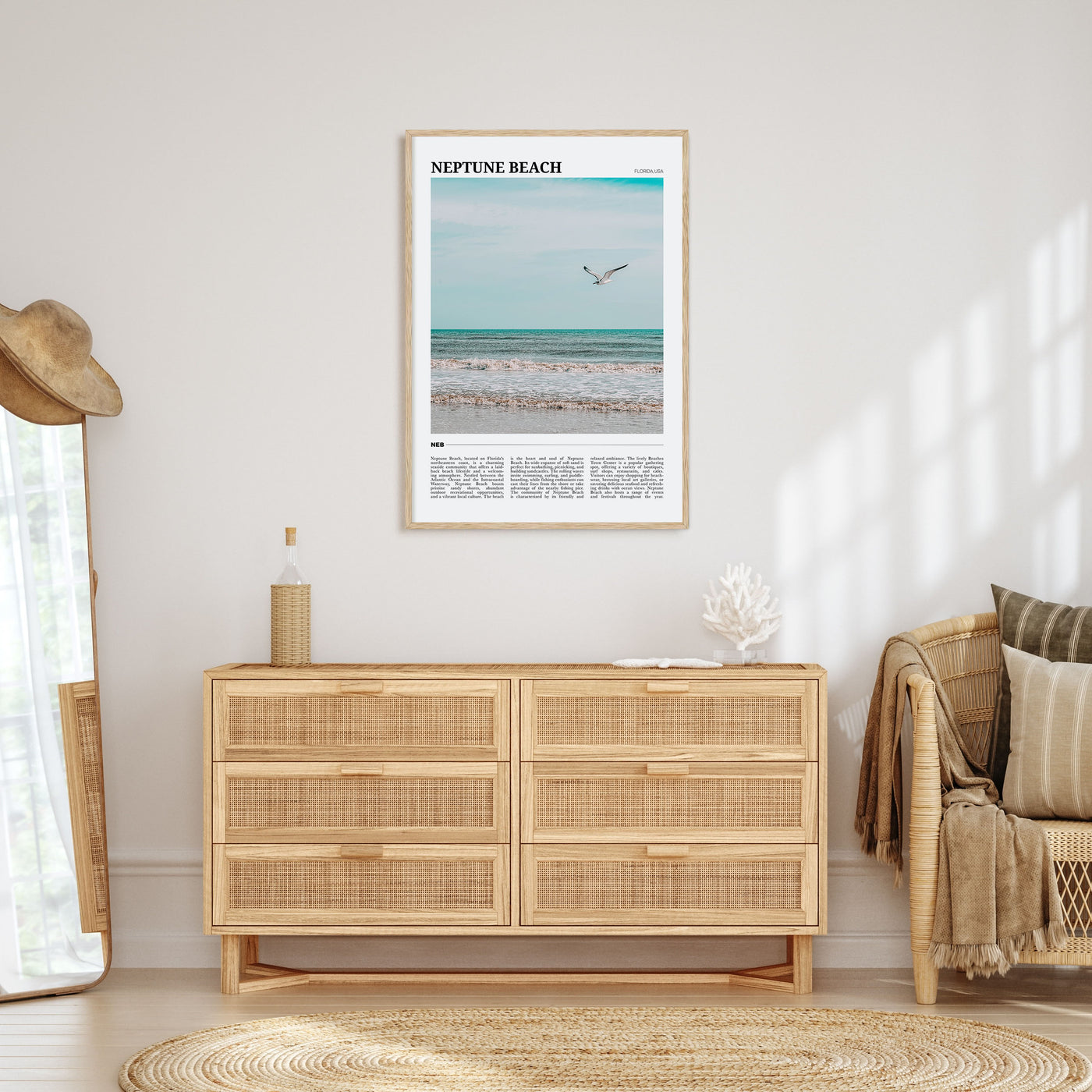 Neptune Beach Travel Color Poster
