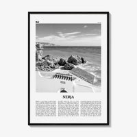 Nerja Print Black and White, Nerja Wall Art, Nerja Poster, Nerja Photo, Nerja Wall Décor, Costa del Sol, Malaga, Spain, Andalusia, España