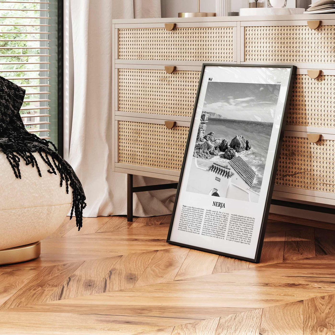 Nerja Print Black and White, Nerja Wall Art, Nerja Poster, Nerja Photo, Nerja Wall Décor, Costa del Sol, Malaga, Spain, Andalusia, España