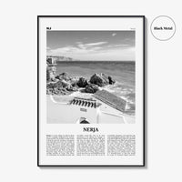 Nerja Print Black and White, Nerja Wall Art, Nerja Poster, Nerja Photo, Nerja Wall Décor, Costa del Sol, Malaga, Spain, Andalusia, España