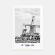 Netherlands Portrait B&W Poster