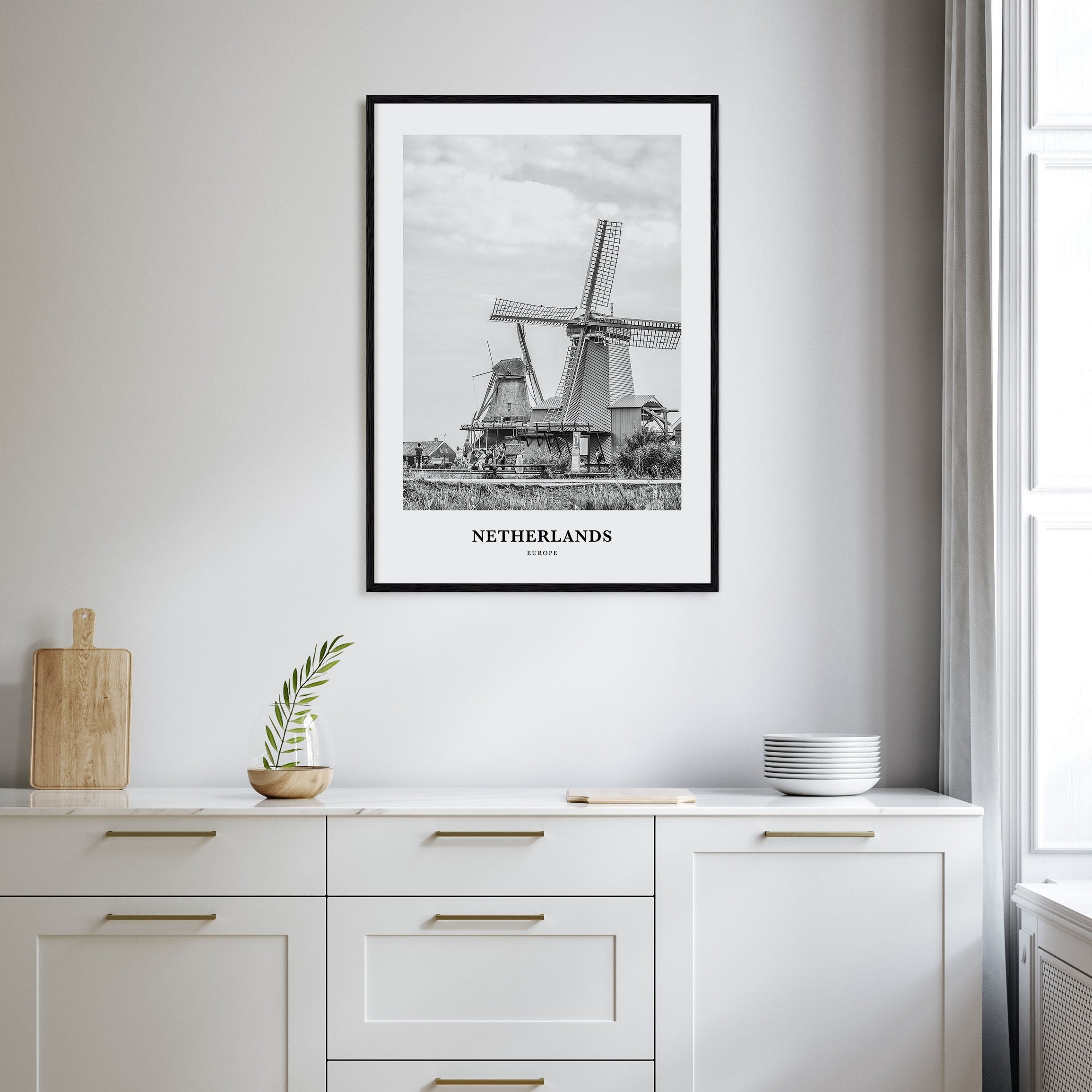 Netherlands Portrait B&W Poster