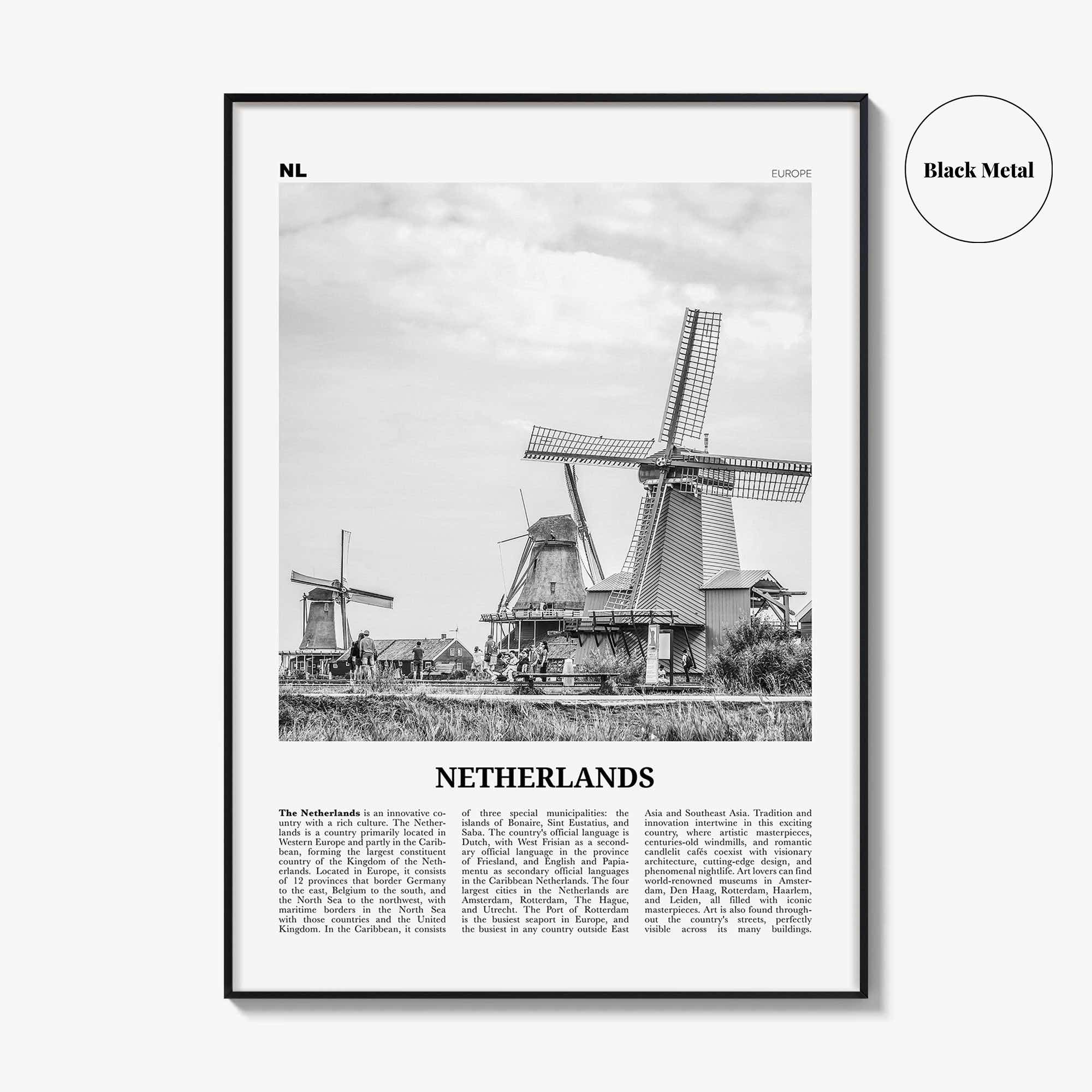 Netherlands Print Black and White, Netherlands Wall Art, Netherlands Poster, Netherlands Photo, Nederland, Holland, Amsterdam, Europe