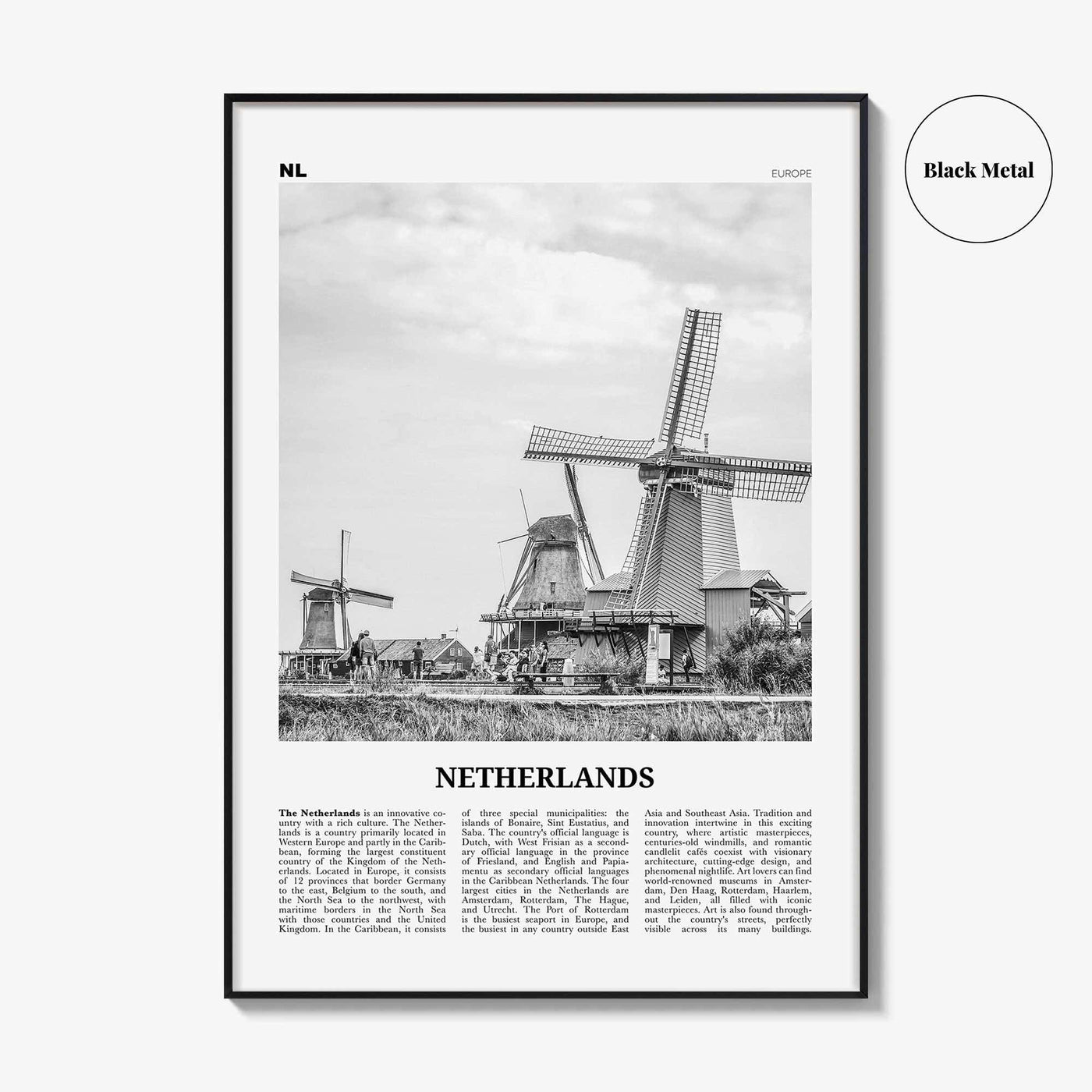 Netherlands Print Black and White, Netherlands Wall Art, Netherlands Poster, Netherlands Photo, Nederland, Holland, Amsterdam, Europe