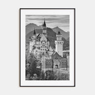 Neuschwanstein Castle Photo B&W Poster