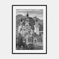 Neuschwanstein Castle Photo B&W Poster