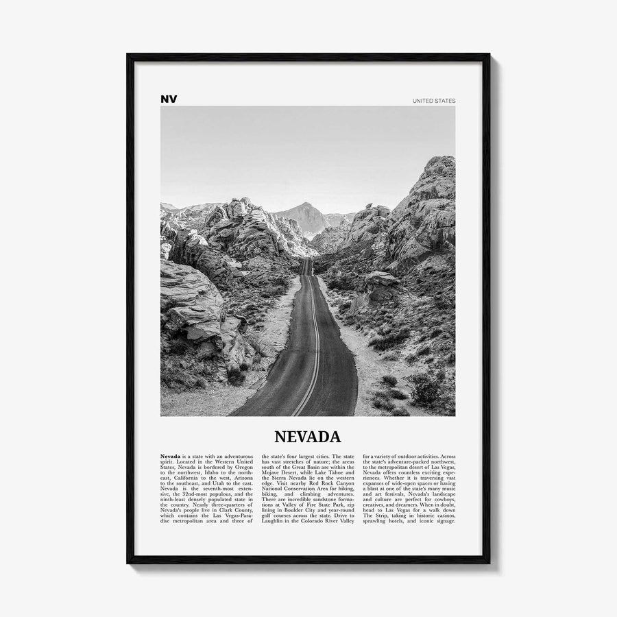 Nevada Print Black and White No 1, Nevada Wall Art, Nevada Poster, Nevada Photo, Nevada Wall Decor, USA, United States, North America
