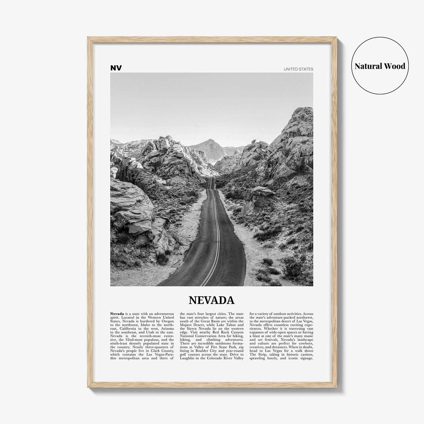 Nevada Print Black and White No 1, Nevada Wall Art, Nevada Poster, Nevada Photo, Nevada Wall Decor, USA, United States, North America