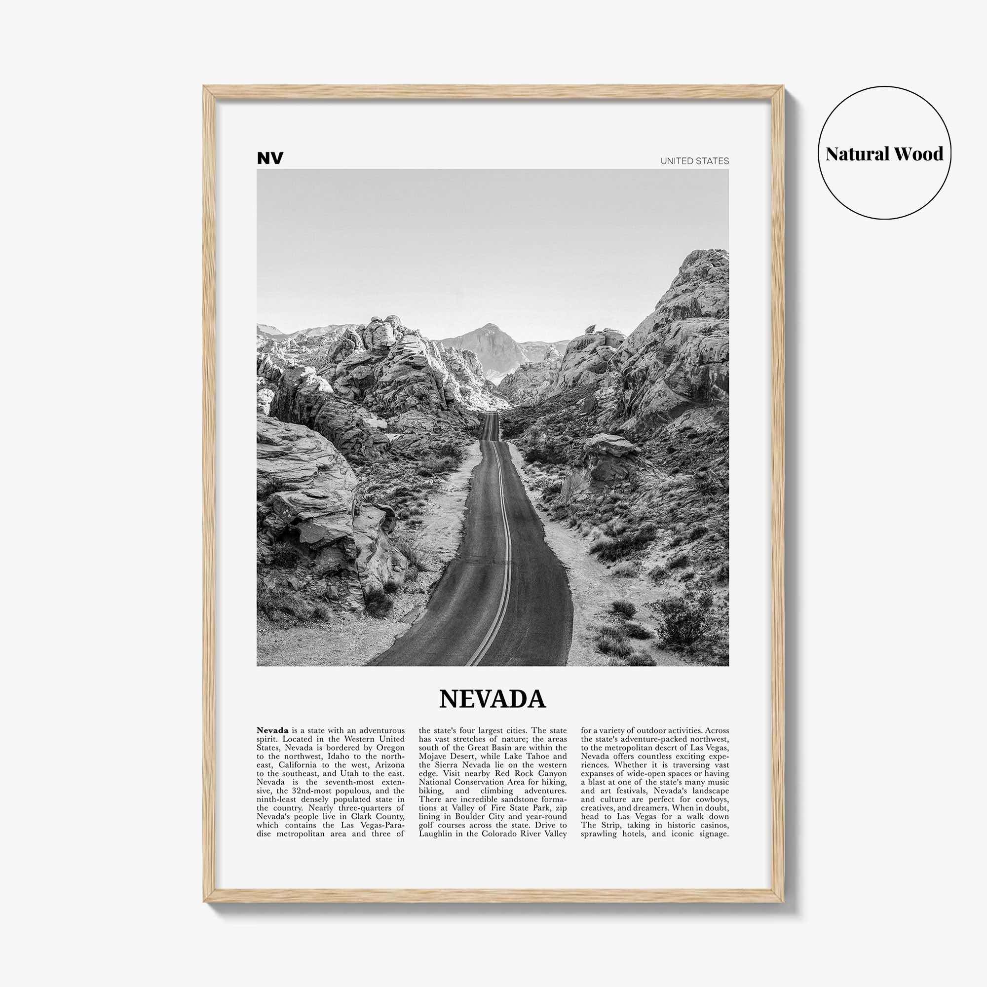 Nevada Print Black and White No 1, Nevada Wall Art, Nevada Poster, Nevada Photo, Nevada Wall Decor, USA, United States, North America