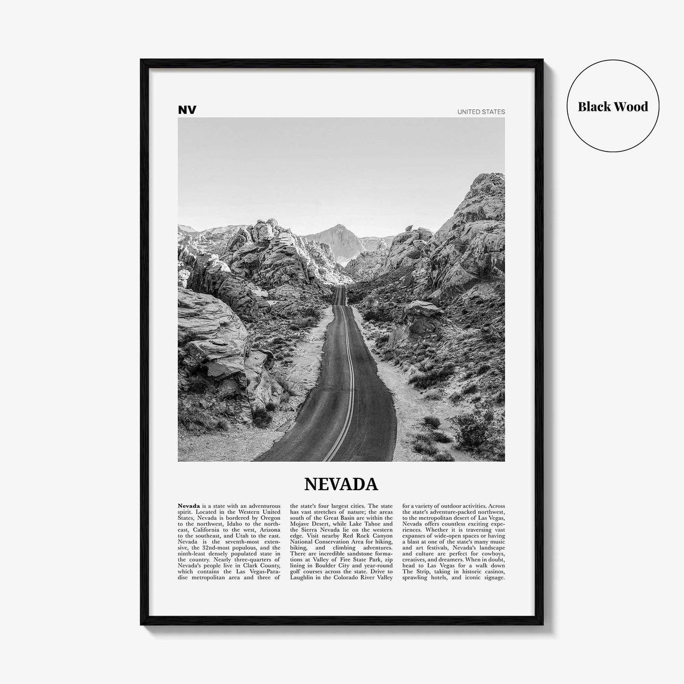 Nevada Print Black and White No 1, Nevada Wall Art, Nevada Poster, Nevada Photo, Nevada Wall Decor, USA, United States, North America