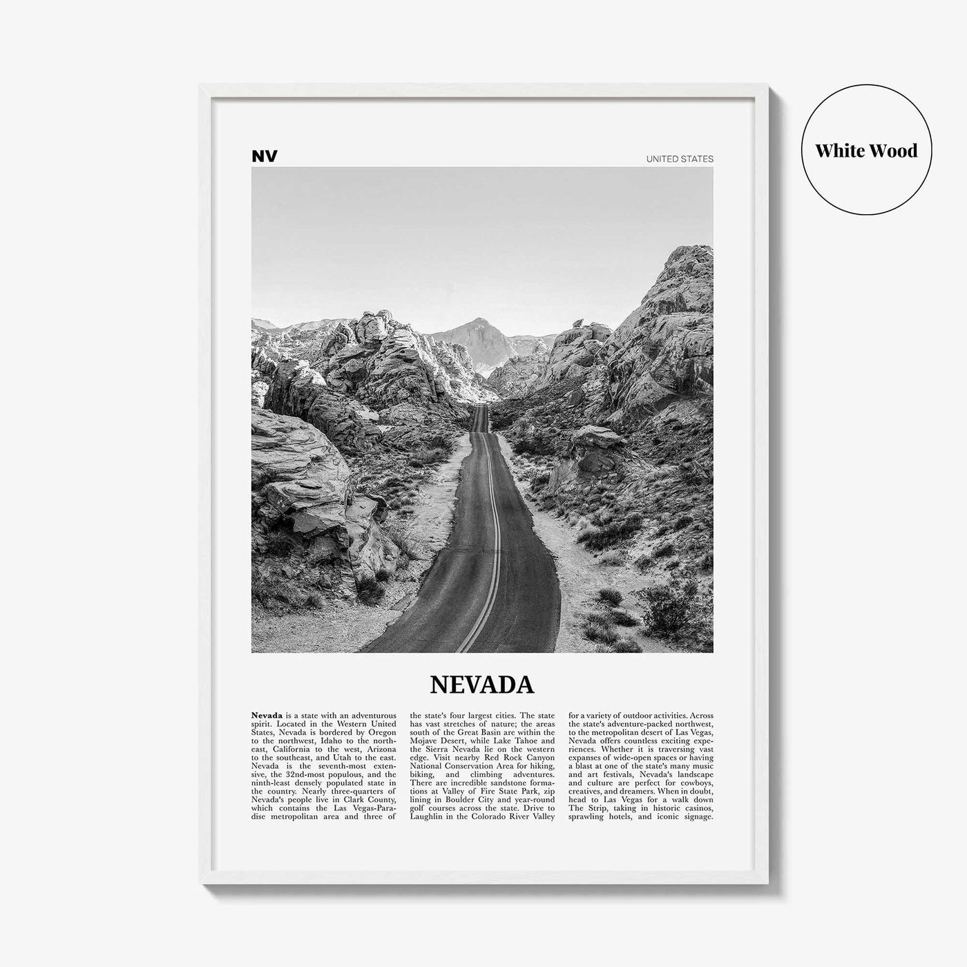Nevada Print Black and White No 1, Nevada Wall Art, Nevada Poster, Nevada Photo, Nevada Wall Decor, USA, United States, North America