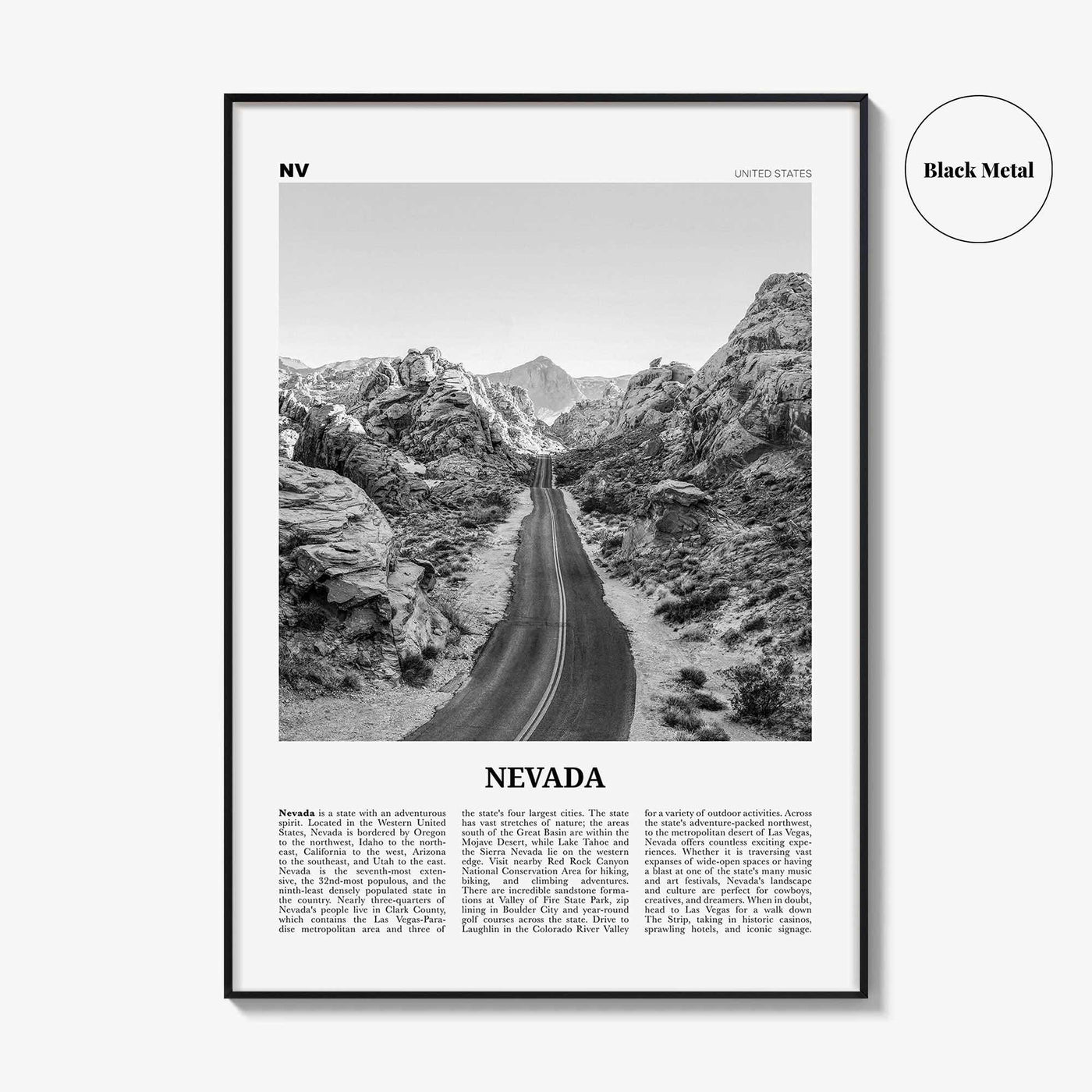 Nevada Print Black and White No 1, Nevada Wall Art, Nevada Poster, Nevada Photo, Nevada Wall Decor, USA, United States, North America