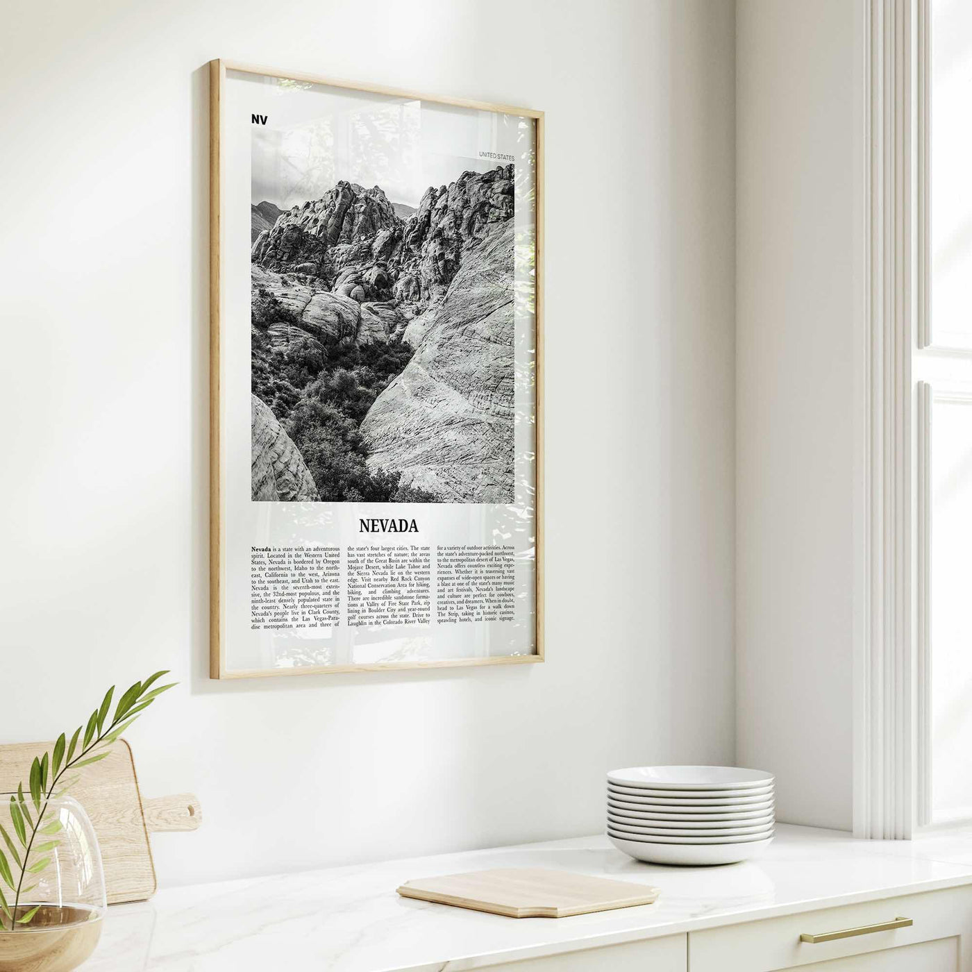 Nevada Print Black and White No 2, Nevada Wall Art, Nevada Poster, Nevada Photo, Nevada Wall Décor, Nevada Map, United States