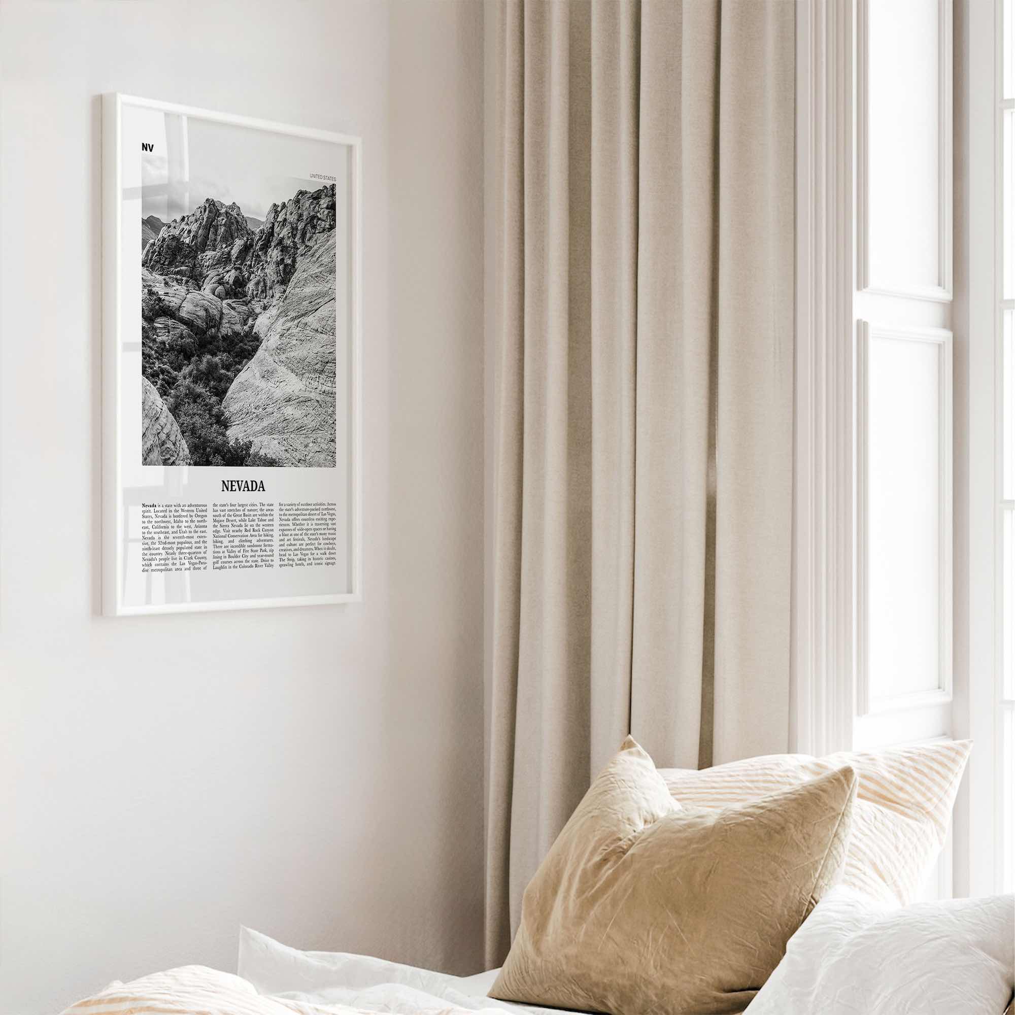 Nevada Print Black and White No 2, Nevada Wall Art, Nevada Poster, Nevada Photo, Nevada Wall Décor, Nevada Map, United States