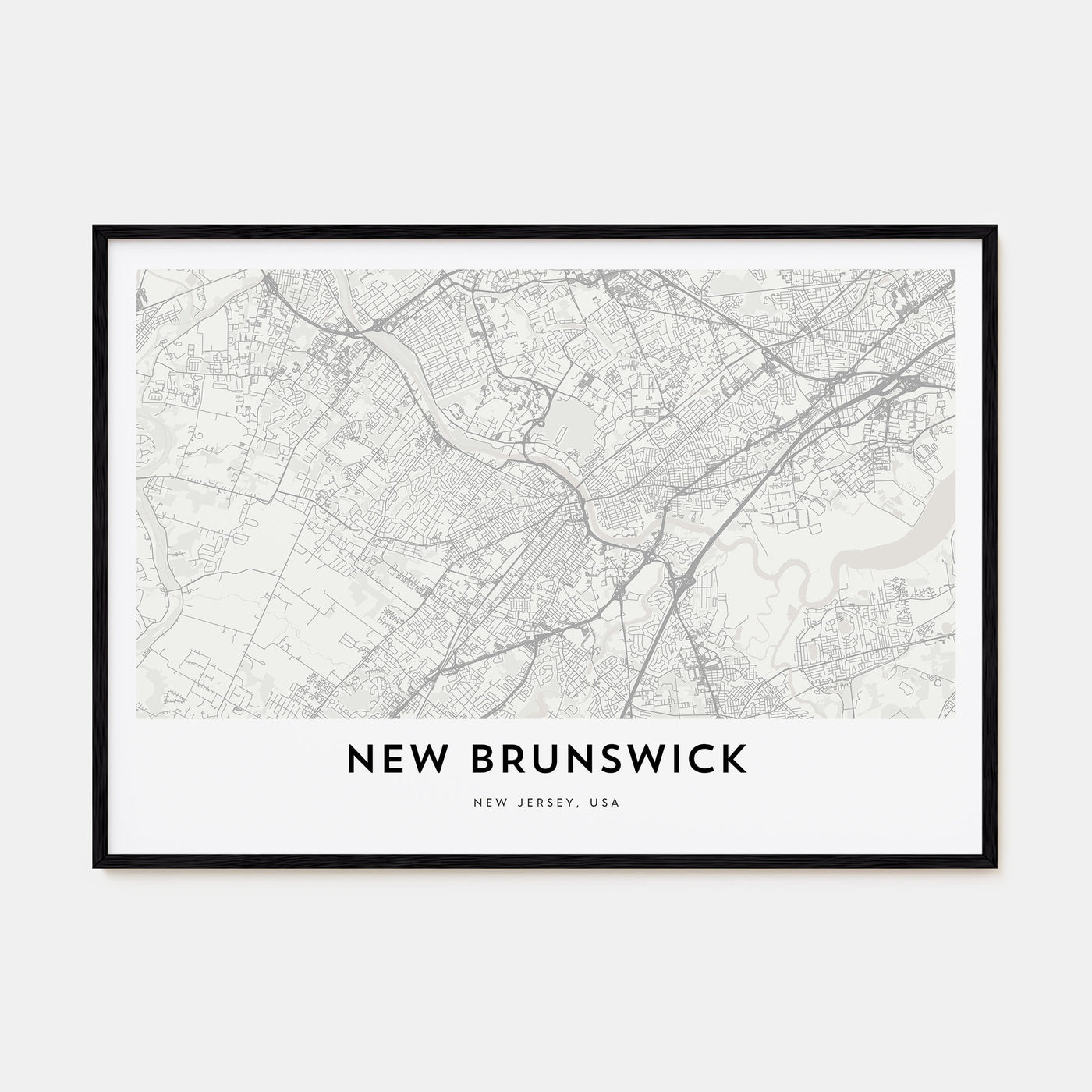 New Brunswick Map Landscape Poster