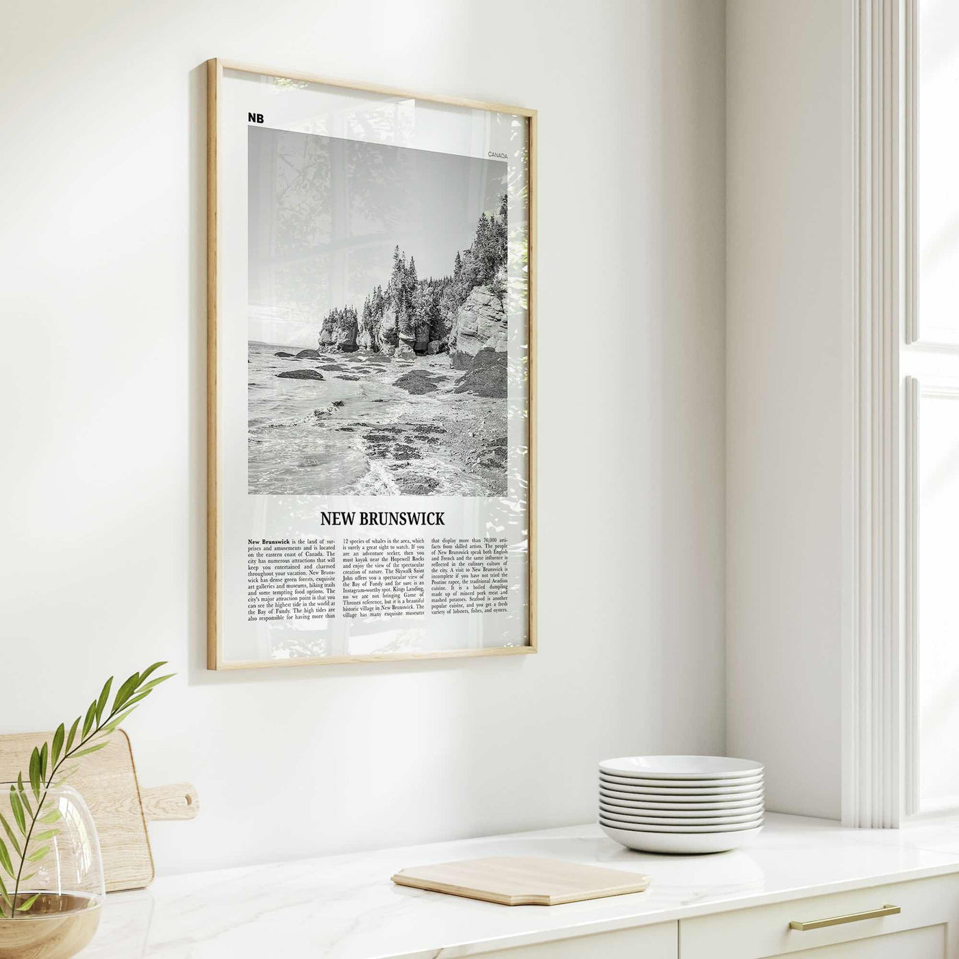 New Brunswick Print Black and White, New Brunswick Wall Art, New Brunswick Poster, New Brunswick Photo, New Brunswick Wall Decor, Canada