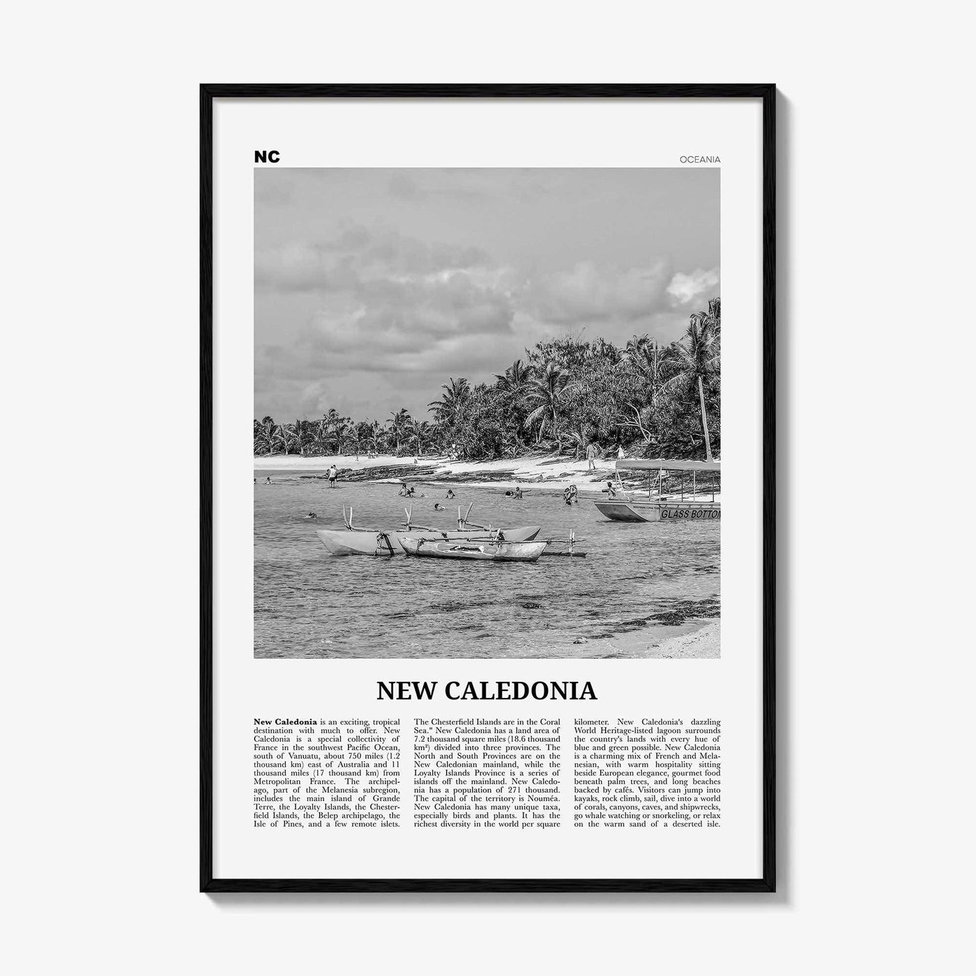 New Caledonia Print Black and White, New Caledonia Wall Art, New Caledonia Poster, New Caledonia Photo, Nouvelle-Calédonie, Oceania