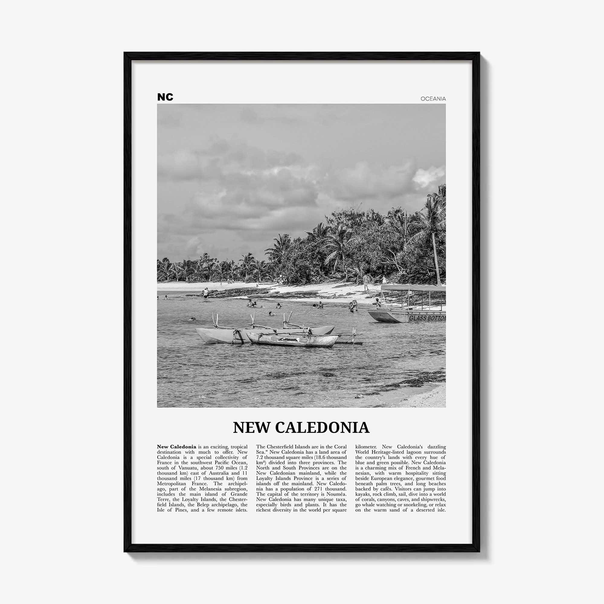 New Caledonia Print Black and White, New Caledonia Wall Art, New Caledonia Poster, New Caledonia Photo, Nouvelle-Calédonie, Oceania