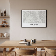 New Delhi Map Landscape Poster