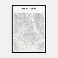 New Delhi Map Portrait Poster