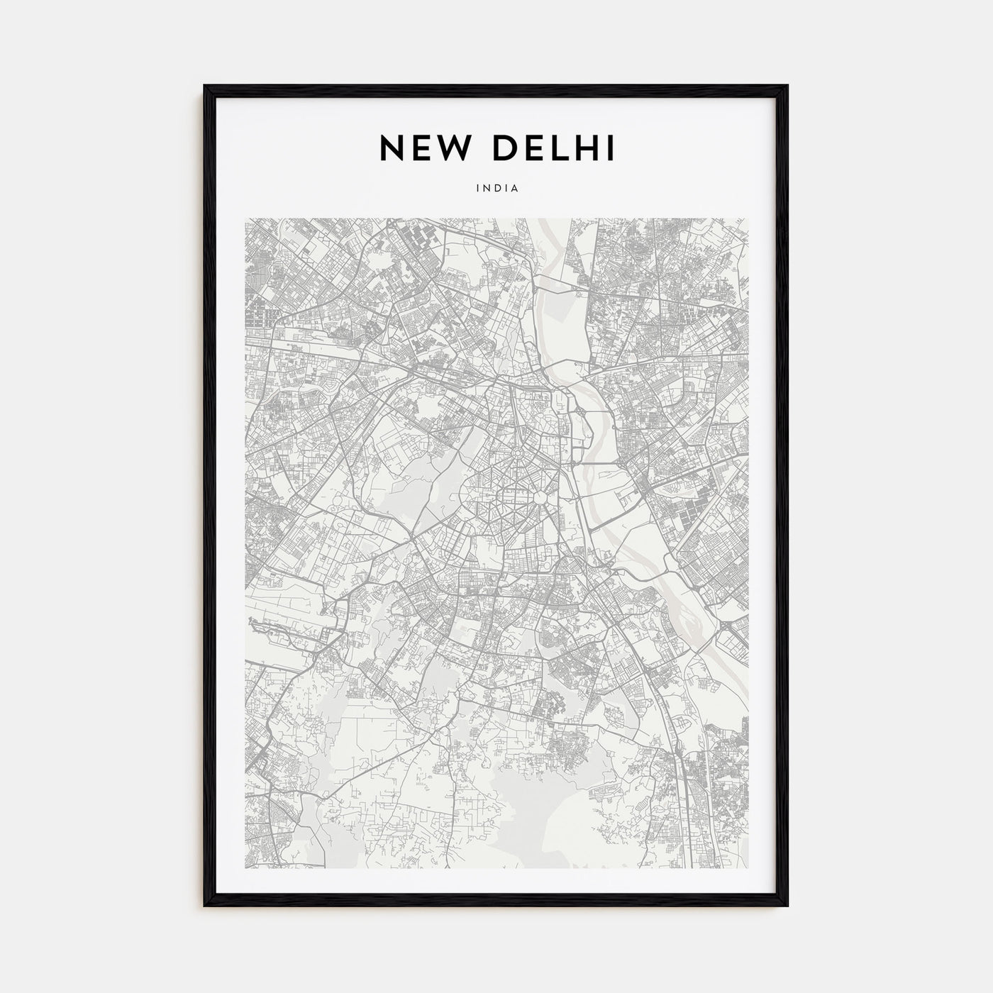 New Delhi Map Portrait Poster