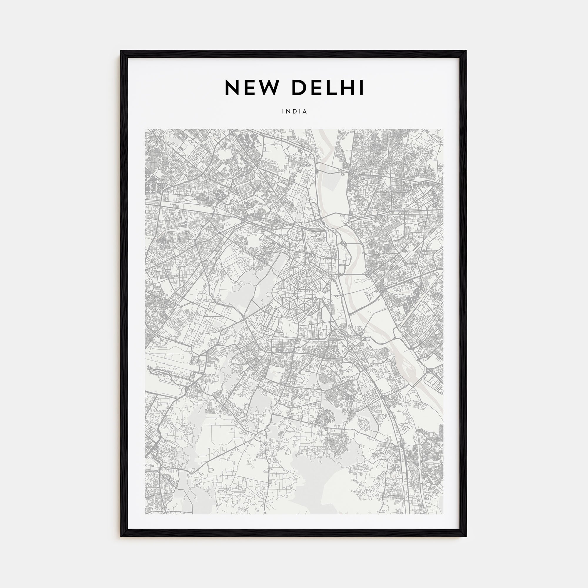 New Delhi Map Portrait Poster