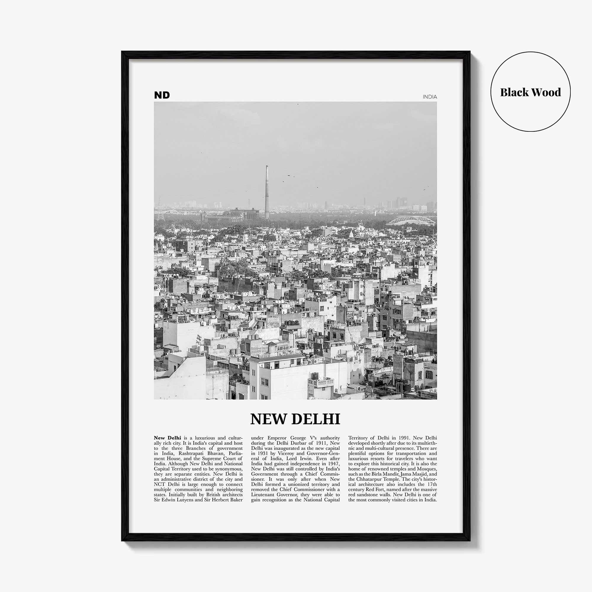 New Delhi Print Black and White, New Delhi Wall Art, New Delhi Poster, New Delhi Photo, New Delhi Wall Décor, India, Naī Dillī, Bhārat