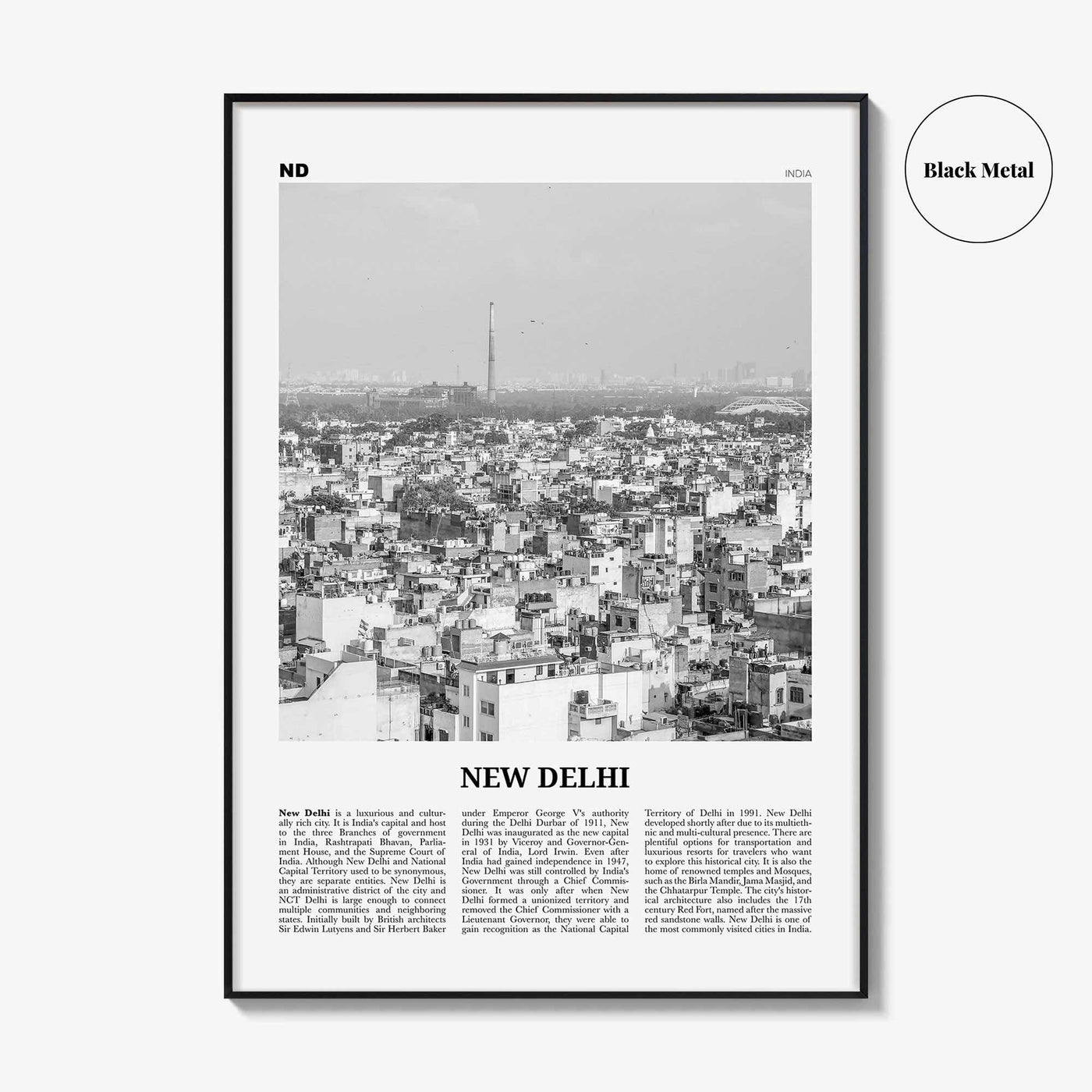 New Delhi Print Black and White, New Delhi Wall Art, New Delhi Poster, New Delhi Photo, New Delhi Wall Décor, India, Naī Dillī, Bhārat