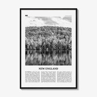 New England Print Black and White, New England Wall Art, New England Poster, New England Photo, New England Map, USA, United States