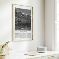 New Hampshire Print Black and White No 1, New Hampshire Art, New Hampshire Poster, New Hampshire Photo, New Hampshire Map