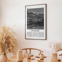New Hampshire Print Black and White No 1, New Hampshire Art, New Hampshire Poster, New Hampshire Photo, New Hampshire Map