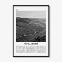 New Hampshire Print Black and White No 2, New Hampshire Art, New Hampshire Poster, New Hampshire Photo, New Hampshire Map