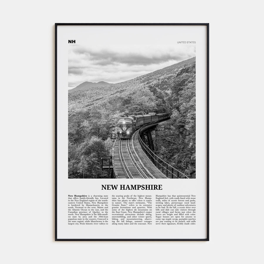 New Hampshire Travel B&W No 3 Poster