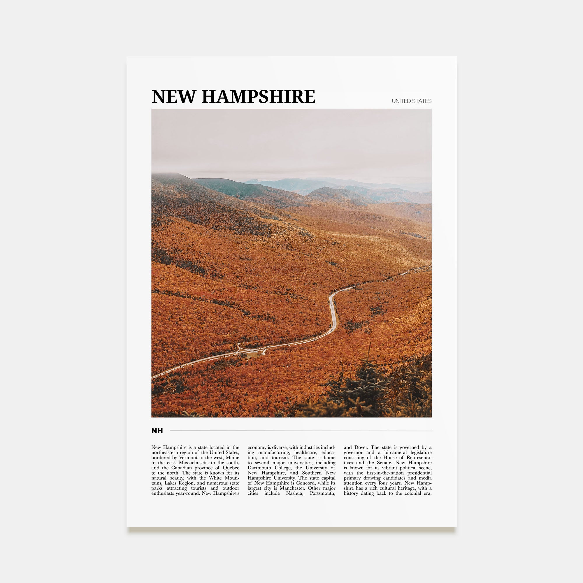 New Hampshire Travel Color No 3 Poster