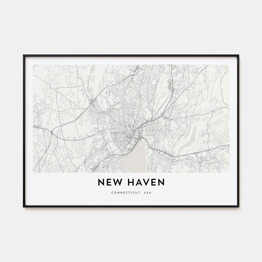 New Haven Map Landscape Poster