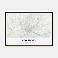 New Haven Map Landscape Poster