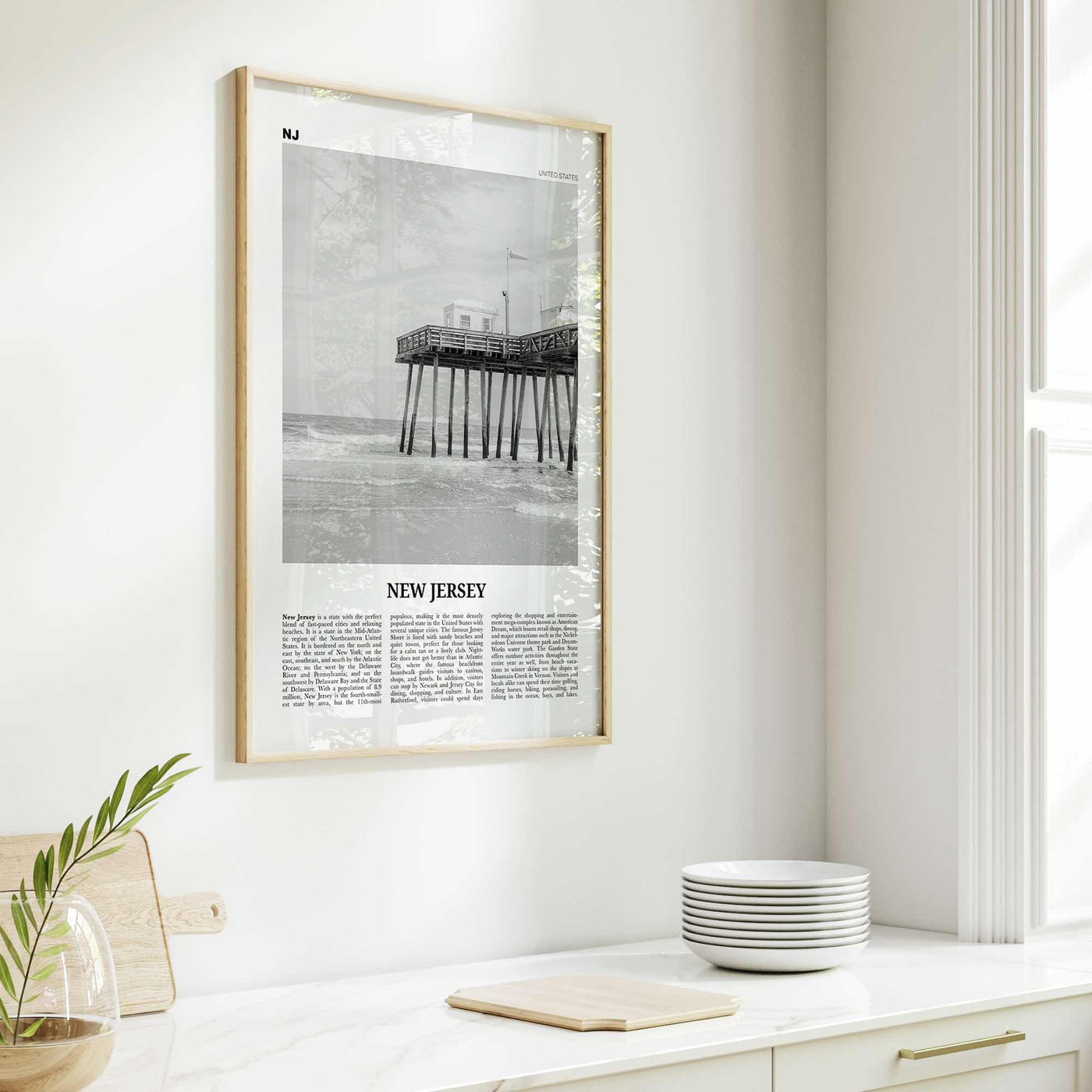 New Jersey Print Black and White No 1, New Jersey Wall Art, New Jersey Poster, New Jersey Photo, New Jersey Wall Decor, USA, United States