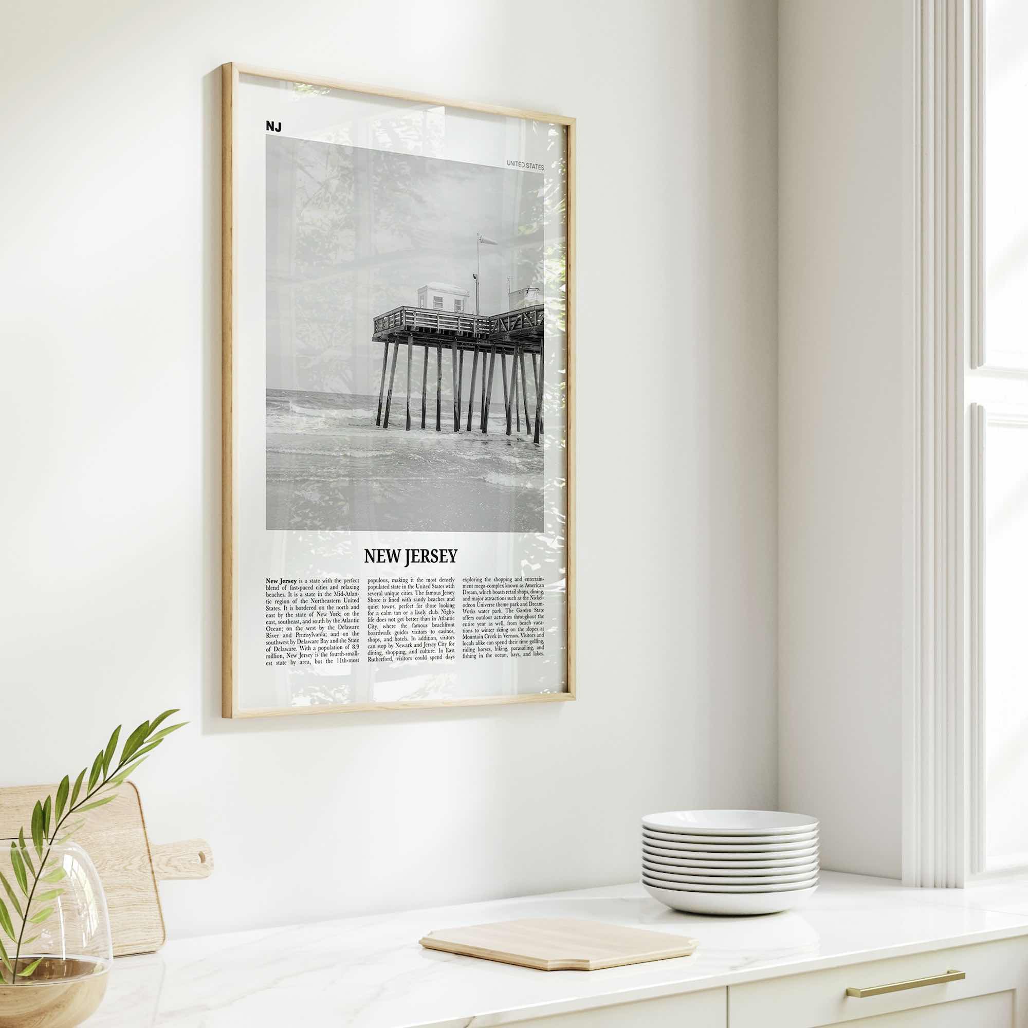 New Jersey Print Black and White No 1, New Jersey Wall Art, New Jersey Poster, New Jersey Photo, New Jersey Wall Decor, USA, United States