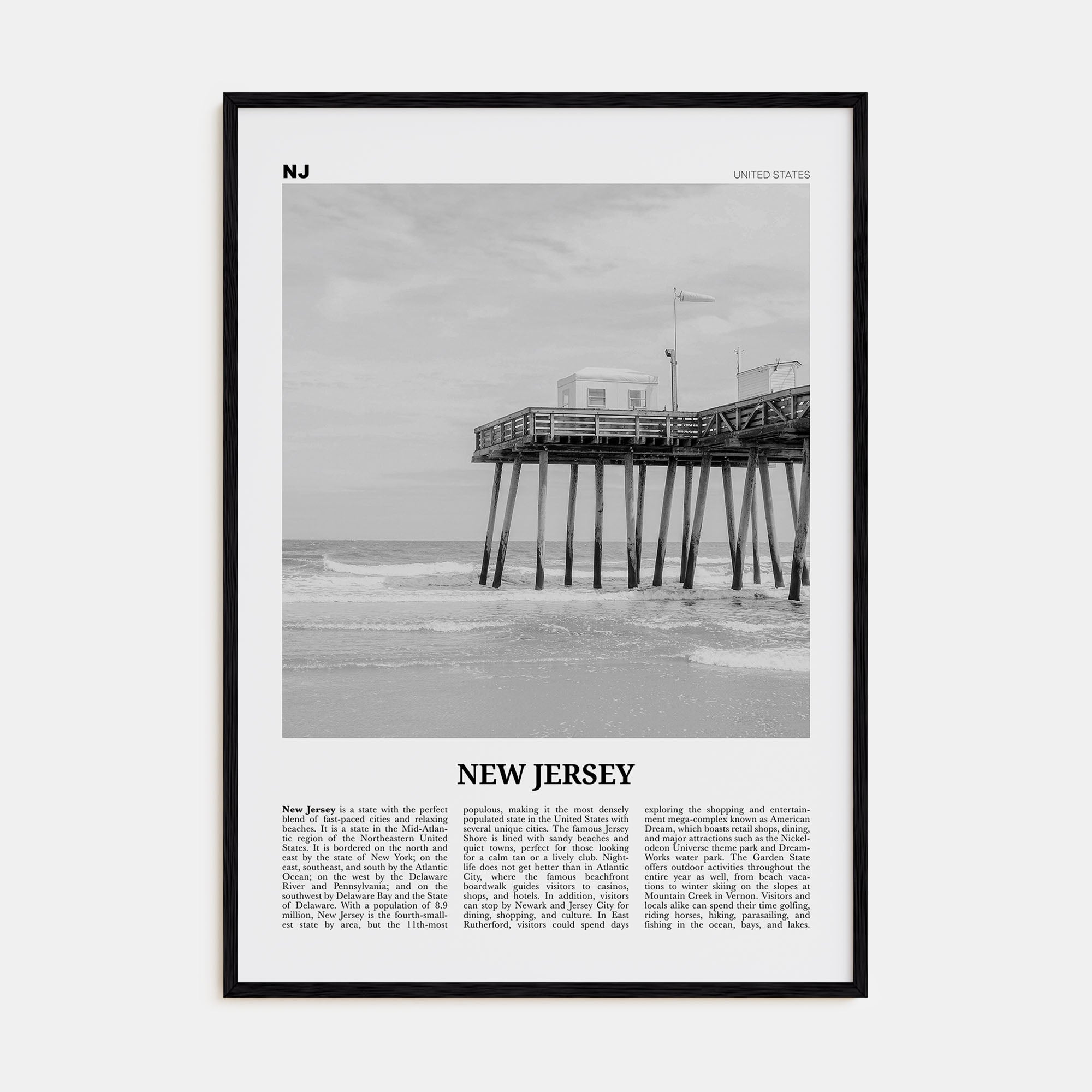New Jersey Travel B&W No 1 Poster