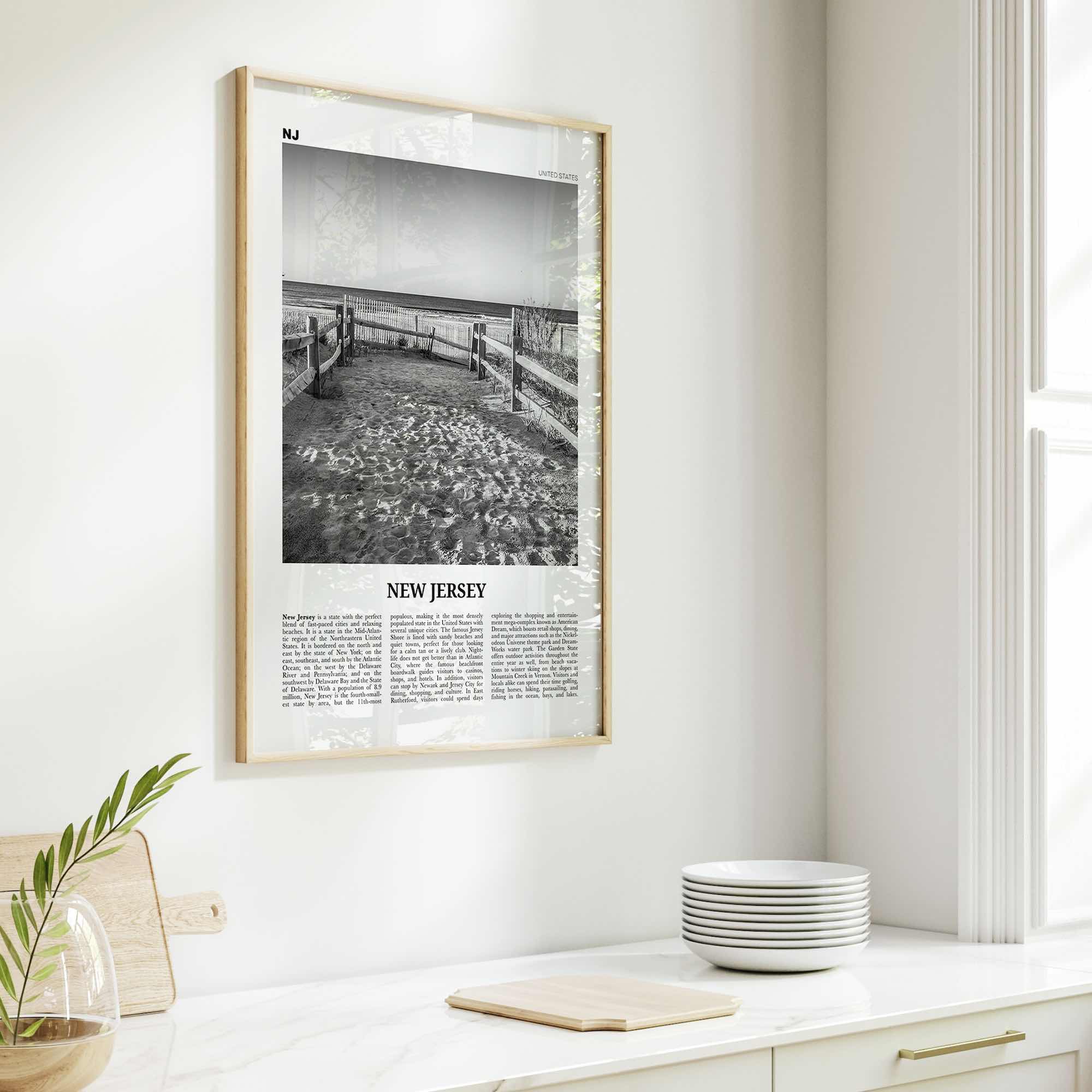 New Jersey Print Black and White No 2, New Jersey Wall Art, New Jersey Poster, New Jersey Photo, New Jersey Wall Décor, New Jersey Map