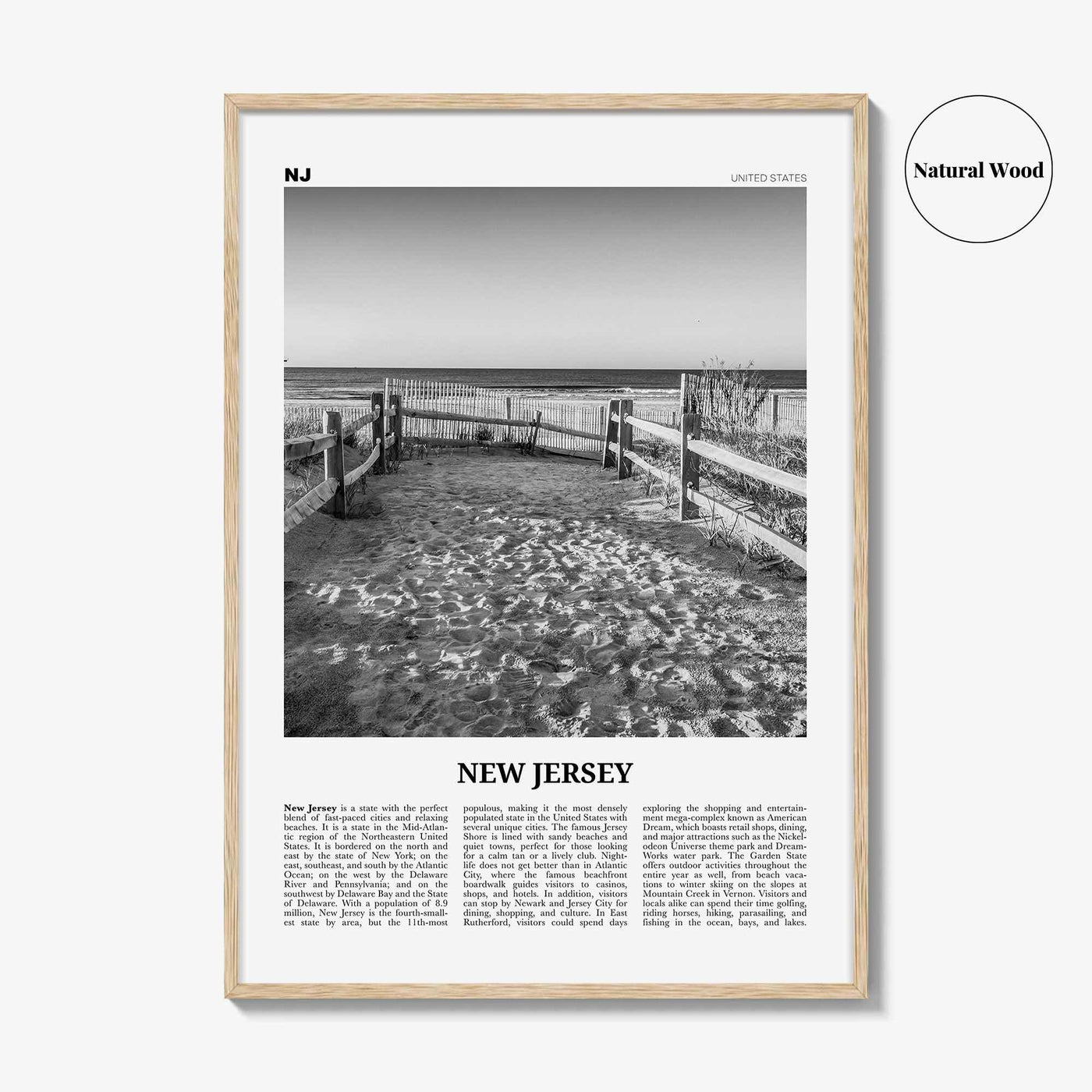 New Jersey Print Black and White No 2, New Jersey Wall Art, New Jersey Poster, New Jersey Photo, New Jersey Wall Décor, New Jersey Map