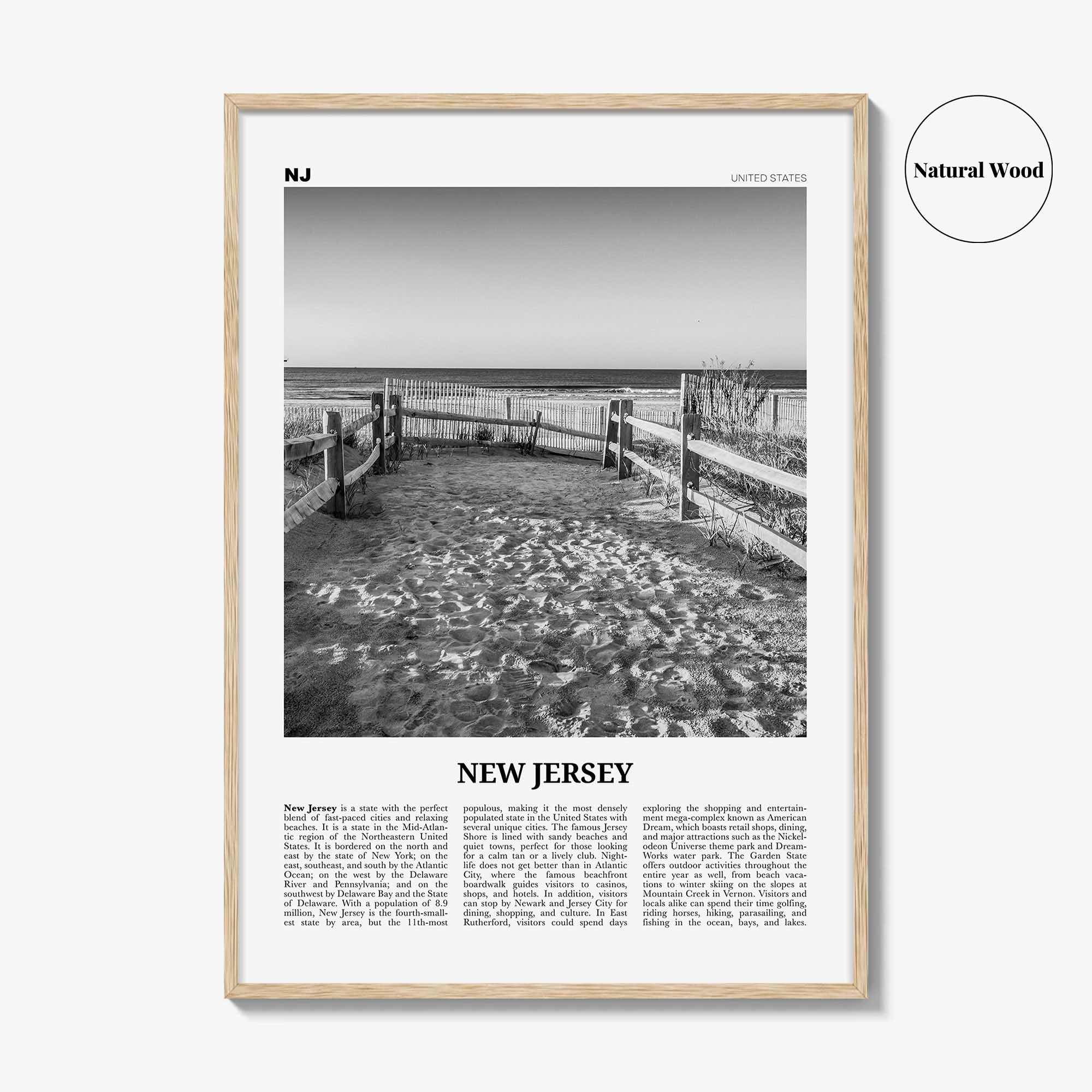 New Jersey Print Black and White No 2, New Jersey Wall Art, New Jersey Poster, New Jersey Photo, New Jersey Wall Décor, New Jersey Map