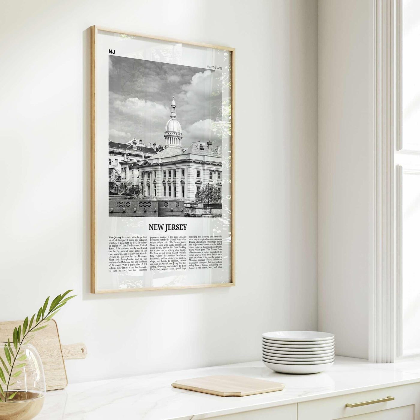 New Jersey Print Black and White No 4, New Jersey Wall Art, New Jersey Poster, New Jersey Photo, USA, United States, North America