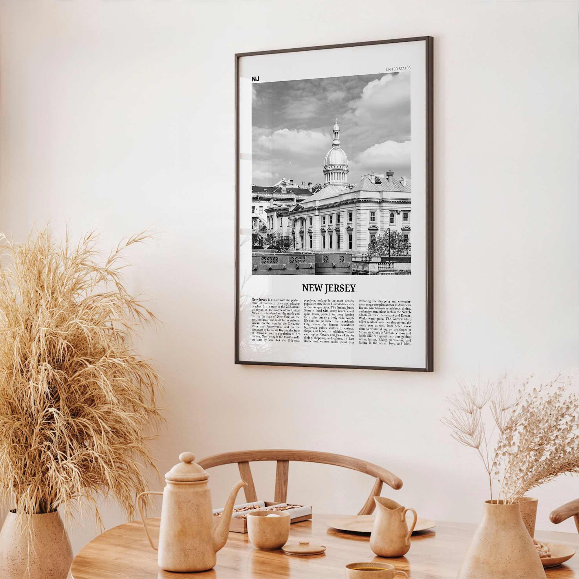 New Jersey Print Black and White No 4, New Jersey Wall Art, New Jersey Poster, New Jersey Photo, USA, United States, North America