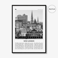 New London Print Black and White, New London Wall Art, New London Poster, New London Photo, New London Map, Connecticut, USA