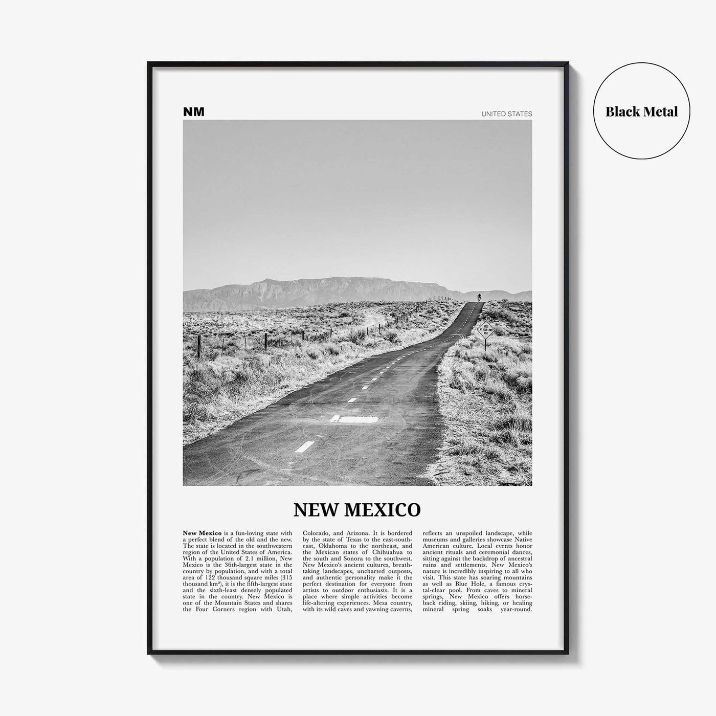 New Mexico Print Black and White No 1, New Mexico Wall Art, New Mexico Poster, New Mexico Photo, USA, United States, North America